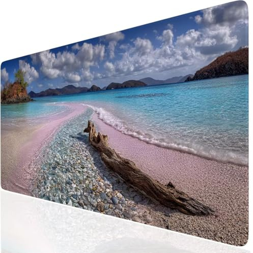 Meer Mauspad XXL, Blau Mousepad 1000x400mm mit Genähten Kanten, Mauspad Großes Schreibtischauflage, Gaming Mousepad Wasserdicht und Rutschfest, Desk Mat Vernähte Kanten für PC, MacBook, Laptop DE-3709