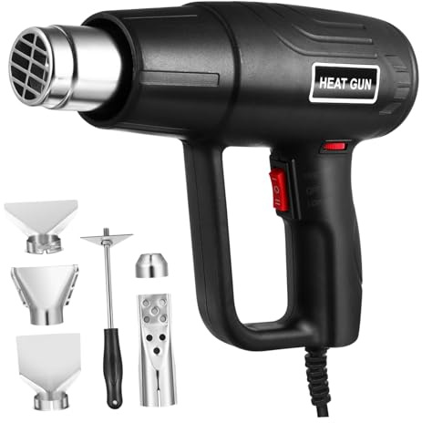 Angoily 1500w Chauffage Électrique Souffleur Air Chaud Avec Embouts Interchangeables Pour Séchage Rapide Et Chauffage Appoint
