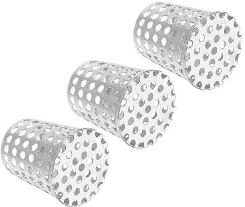 PATIKIL Filtro Parafoglie Per Grondaie 2-1.6, 3 Pezzi Copertura Terminale PVC Griglia Di Ventilazione Copertura Tubo Di Scarico Conico In Acciaio Inossidabile Filtro Colino Argento