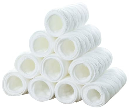 BAZEITFLOW 10 Stück 3-lagige Babywindeln aus Baumwolle Wiederverwendbar und Atmungsaktiv Weich für Neugeborene 46 X 17cm Flüssigkeitsdicht und Hautfreundlich