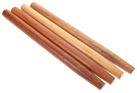 Toyvian Ergonomic Hardwood Wooden Handles Set 4 Pcs 40Cm Long for Garden Tools Replacement Including Shovels Sickles Hoes for Gardening Tasks
