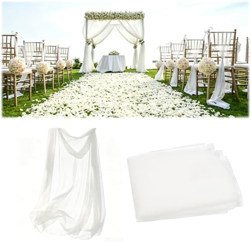 Soft Tüllstoff Weiß 10m x 160cm Meterware, Tüll Stoffe Zum Nähen, Dekostoff Drapierstoff Netzstoff für Hochzeitsbogen Hochzeit Vorhang Kleid Schleier Arbor Zeremonie Party Geschenke Deko