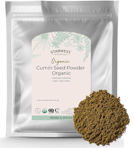 Starwest Botanicals Organic Ground Cumin Seed Powder - Bulk 1 lb Bag