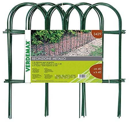 Verdemax Recinzione in Acciaio plastificato ad Arco per aiuole, Multicolore, Unica