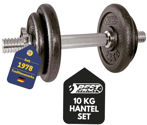 Best Sporting Hantelset Kurzhantel Hanteln 10 kg aus Gusseisen | Hantel verstellbar für Männer und Frauen | Für dein Workout und Fitnesstraining Zuhause | Adjustable dumbbell set