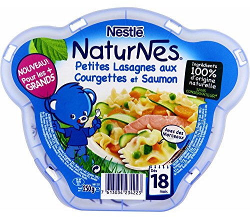 Nestlé Bébé Naturnes Petites Lasagnes aux Courgettes et Saumon dès 18 mois 250 g - Lot de 3