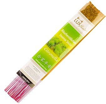 Luxflair XL Räucherstäbchen Citronella – 30 cm hoch, Lange Glimmdauer, ideal für Garten, Balkon & Camping