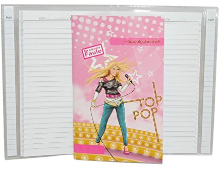 alles-meine.de GmbH Hausaufgabenheft Superstar mit Schutzhülle A 5 - für clevere Faule - Schule Mädchen Girl Top Pop