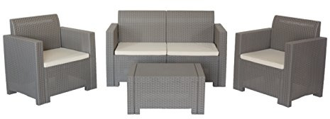 DIVANO NEBRASKA TORTORA GRIGIO CONTRACT TAUPE LOUGEBAR ESTERNO GIARDINO RATTAN POLY