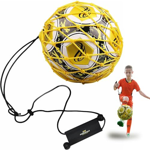 PodiuMax Fussball Kick Training for Fußball/Volleyball/Rugby, Ball Mit Schnur Kinder(Paket Ohne Ball) Verbessere Kick/Kontroll/Wurf, Einstellbar Für Kinder & Erwachsene Fussball