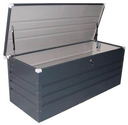 Gardiun Gartenbox mit 582 l Fassungsvermögen Arcana III 165 x 69 x 62 cm Auflagenbox aus Kunstharz mit Stoßdämpfer