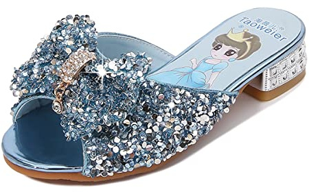 YOSICIL Disfraz Infantil Juego de Zapatos de Princesa Elsacasi Deluxe Zapatillas de Princesa Sofía con Tacon Alto Sandalias de Princesa para niñas