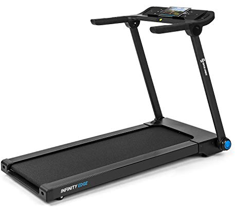 Capital Sports Infinity Edge - Löpband, Treadmill med 1,5 hk motoreffekt, slitbana: 45 x 125 cm (WxL), Hastighet: upp till 16 km/h, SoftDynamic Suspension, löpbana med pekskärm, grå