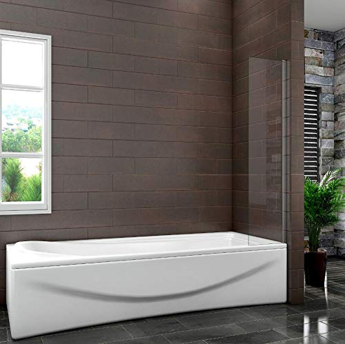 Simple Bathrooms 250x1400mm Fixed Bath Shower Screen Glass Door Panel