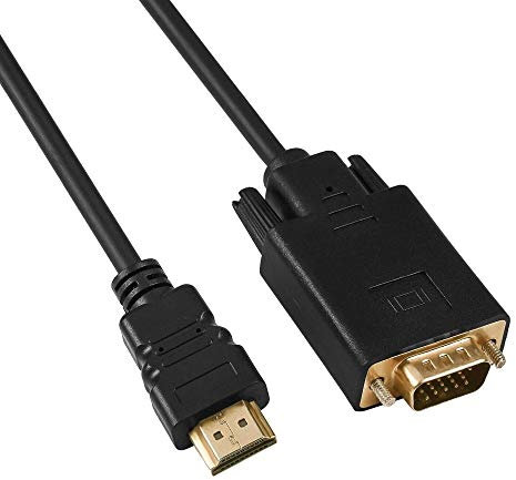 PremiumCord Cavo HDMI a VGA con convertitore, risoluzione Full HD 1080p 60Hz, connettori Dorati, Colore Nero, Lunghezza Cavo 2 m