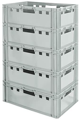 5x Boucher Caisse Viande Caisse Eurofleischkiste Caisse Empilement Plastique Gris Kingpower