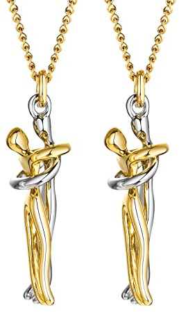 FLHEART Collier étreinte tendre de la Saint-Valentin | Bijoux de couple câlin pour lui et elle pour Noël Nouvel An Saint-Valentin collier étreinte de couple pour femmes hommes petit ami petite amie
