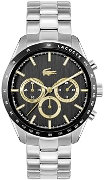 Lacoste Chronograph Quarz Uhr für Herren Kollektion Boston mit Silbernes Edelstahlarmband - 2011272