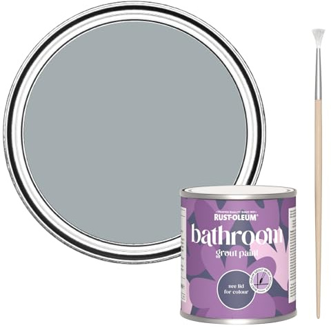 Rust-Oleum Mould-Resistant Grey Bathroom Grout Paint -Mineral Grey 250ml