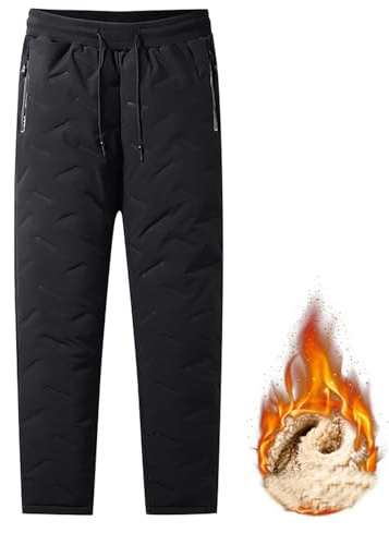 ZGSYH Pantaloni da Neve Unisex, Pantaloni da Neve Impermeabili Foderati in Pile Taglie Forti 2024, Pantaloni da Sci Casual e Sportivi Caldi per Uomo e Donna (Colore : Black2, Size :)