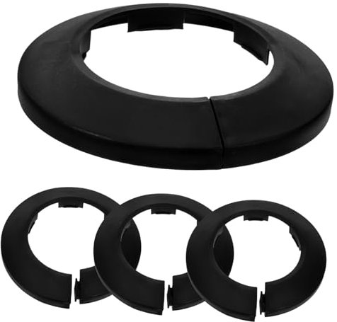 UKCOCO Toiletten-abfalldeckel Von 4 Stück Pvc-wandflansch-abdeckungen Schwarz Elegant und Funktional für Badezimmer