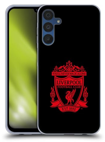 Head Case Designs Offizielle Liverpool Football Club Schwarz 2 Crest 1 Gel Handyhülle Hülle [Militärischer Schutzgrad] Kompatibel mit Samsung Galaxy A15