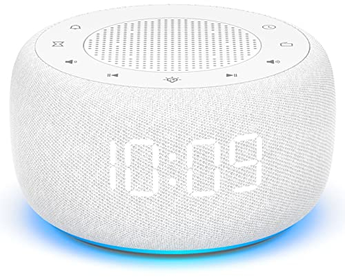 BUFFBEE Radiowecker für das Schlafzimmer - Hochwertiger Sound für das Radio, 4 Wecktöne, 7-farbiges Nachtlicht, Vollbereichsanzeige mit Dimmer für den Nachttisch (Weiß)