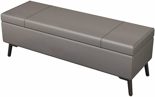 Brandschutz-Faltspeicher-Ottomane, zusätzliche Sitzgelegenheiten im Wohnzimmer, Flip-Aufbewahrung, PU-Leder, Mehrfarbig, optional, 100 x 40 x 45 cm, Ottomane (Farbe: Huise)