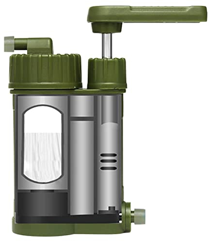 Filtre À Eau De Survie En Camping, Pompe De Purificateur D'eau Avec Charbon Remplaçable, Équipement De Survie D'urgence, Purificateur D'eau De Camping Pour Randonnée, Camping, Chasse, Pêche