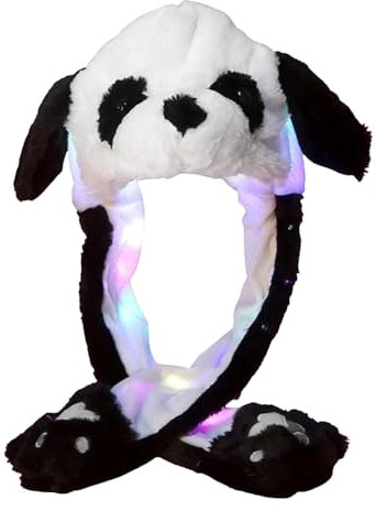 Leuchtende Halloween Mütze mit Beweglichen Ohren,Hexenhut Beleuchtet,Hasenohren Hut,Beleuchtete Geisterhut,Plüsch LED Mütze mit Wackelohren,Led Geisterhut,Up Weihnachten Geburtstag Cosplay Geschenk