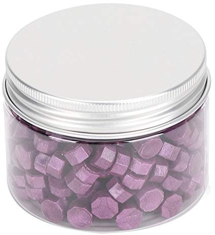 Respicefinem 200 Stück Hochzeits-Wachssiegelstempel Achteck-Siegel Perlmutt-Anzug Flaschenverpackung Siegelwachs Umschlagsiegel für Umschläge Dokumente Hochzeitseinladung (Aubergine lil
