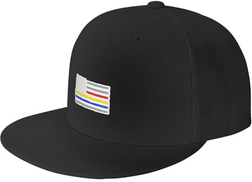 Unisex Snapback Kappe Dünne Rot-Golden-Blaue Linie Amerikanische Flagge Army Cap Größenverstellbar Sommercap Premium Sonnenmütze Für Wintersommer Frühjahr/Somme