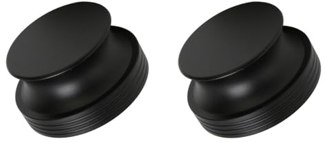 2 Stück Schallplattengewicht-Stabilisator, Universal-Aluminium-Legierung, Gewichts-Klemmen, reduziert Vibrationen, HiFi-Plattenspieler, LP-Disc-Stabilisator, Phonograph-Zubehör