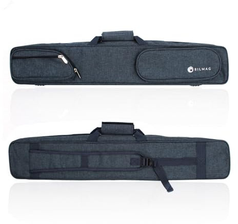 BILMAG Billard Queue Tasche Köcher Queuetasche OSC III, 82cm, 3/4, Pool (Blau)