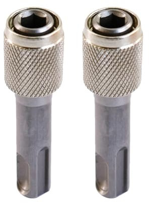 2PCS SDS-Plus Drill Chuck Adapter – 6.35mm (1/4 Inch) Hex Socket Converter for Hammer Drills