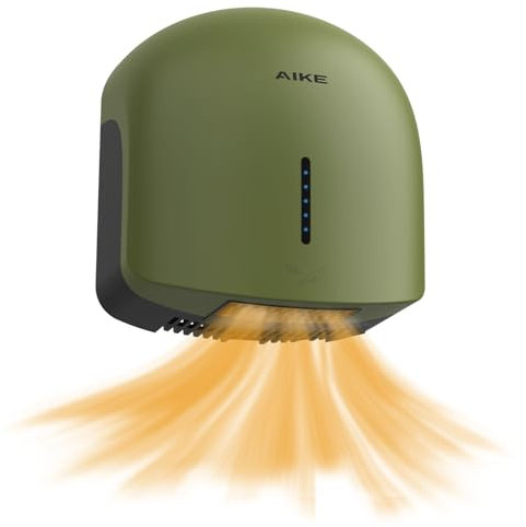 AIKE GentleAir Secamanos Secador de Manos Silencioso, para Hogar & Baños, AC220V-240V, Verde Bosque