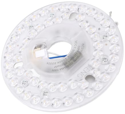Dpofirs Luce Ventilatore a Soffitto a LED, Kit di Luce Retrofit da 4,92 Pollici Sostituzione 3 Colori Dimmeble, Motro Rotondo a Filo da 18 W Modulo LED PC per la Maggior Parte dei Dimmer (230 V)