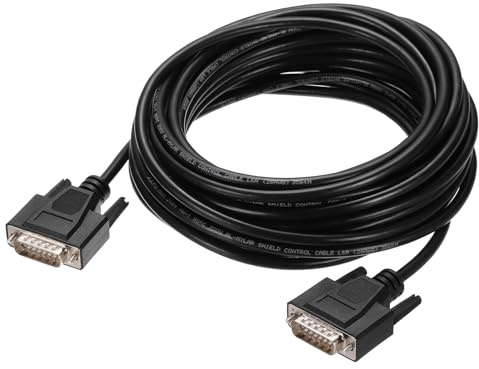 QUARKZMAN Cable Serial DB15 28AWG DB15 Macho A Macho Cable Serial Directo | Con Blindaje De Aluminio, Para Comunicación De Datos, 32.8 Pies