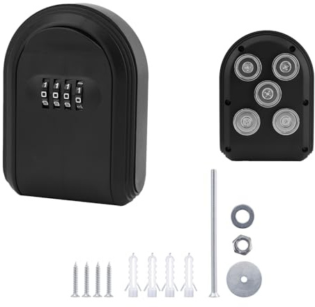 lasuroa Boîte à Clés Magnétique, pour Voiture Boîte à Clés Magnétique avec Verrouillage par Mot de Passe avec un Fort Magnétisme Adaptée aux Voyages Intérieurs et Extérieurs pour Cacher les