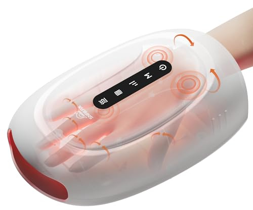 Gifts for Mom,Women 2026 Cordless Hand Massager with Heat Compression & Vibration, Hand Finger Wrist Full Coverage, 3 Modes & 3 Heat Levels Electric Hand Arthritis Massage Tool (Large Space Big Size)