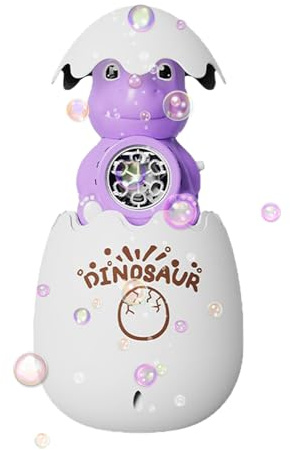 Blåsapparat för såpbubblor, lysande dinosaurie-ägg blås-leksak – bärbar blåsare för barn flickor rolig trädgård fest födelsedag påsk jul