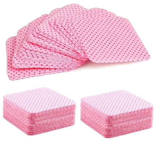 ZORVYN 100 Pezzi Cotone Unghie Rosa Non Pelucchioso per Cleaner Unghie Sgrassatore Gel Smalto Semipermanente Remover Semipermanente Unghie Manicure Professionale
