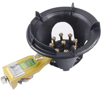 Portable Gas Stove,9/10/13KW Single Burner Gas Cooker,LPG Energy-saving Tabletop,prevent Skidding Pot Rack,with Flameout Protection(15 cavities)