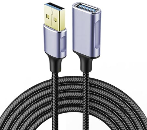 Vryth Long 3.0 Cable 5M USB Extension, Type A Male to Female Extender Supports 5Gbps High Speed Data Transfer Compatible with Printer,Keyboard,Mouse,Scanner,Gamepad, Keyboard,Flash Drive,Hard Drive