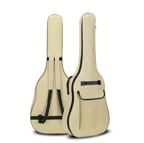 NDSJAIE Universal Gitarrväska Vadderad gitarrväska 5 mm för 40/41 tum gitarrer, justerbara axelremmar, tillbehör, Brun, Taglia Unica, One Style