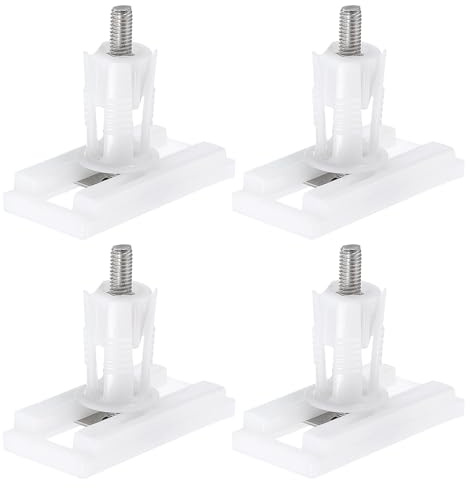 QUARKZMAN 4 Stück Toilettensitz Scharniere 50mm Blindloch Rechteckige Schrauben Mit Muttern Unterlegscheiben Toilettensitz Oberteil Deckel Befestigung Weiß