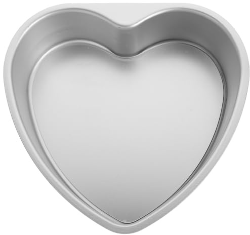TOYANDONA Molde para Pastel Forma de Corazón de 8 Pulgadas, Molde para Hornear Antiadherente de Aleación de Aluminio, Resistente Corrosión, Adecuado para Tartas DIY y Repostería Casera
