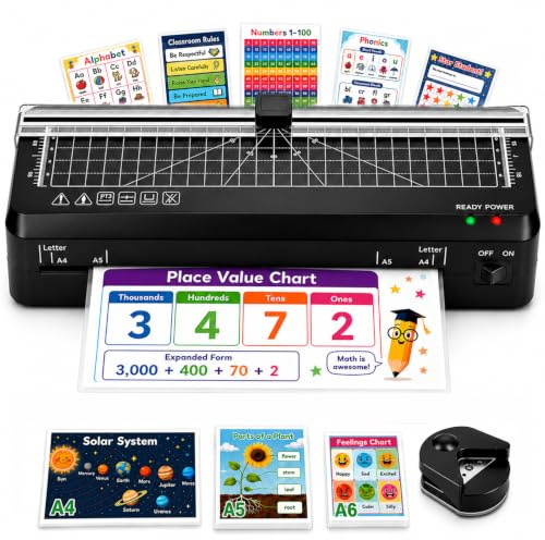 BAYGE Laminator, A4 Laminator Machine with Built-in Cutter, Fast Warm-Up