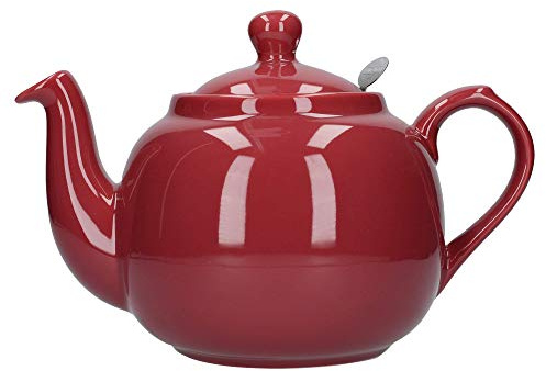 London Pottery Farmhouse Loose Leaf Teapot with Infuser, Ceramic, Red, 6 Cup (1.5 Litre)
