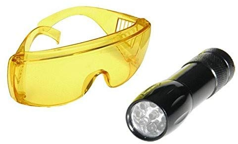 3S SuperSamaStore Mini Bright Torch, Lampada Ultravioletta Rileva Perdite Led 405-410 Nm, Torcia Uv Tracciante per Ricerca Fughe Impianti Climatizzazione e Refrigerazione con Occhiali Protezione
